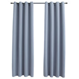 Vidaxl Vorhang Blackout mit Metallringen 2 ST 140x175 cm Grau