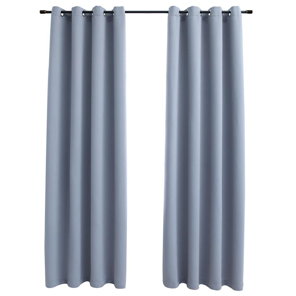 Cortina Vidaxl condenado con anillos de metal 2 ST 140x175 cm de gris