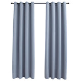 Vidaxl Curtain blackout with metal rings 2 st 140x175 cm gray