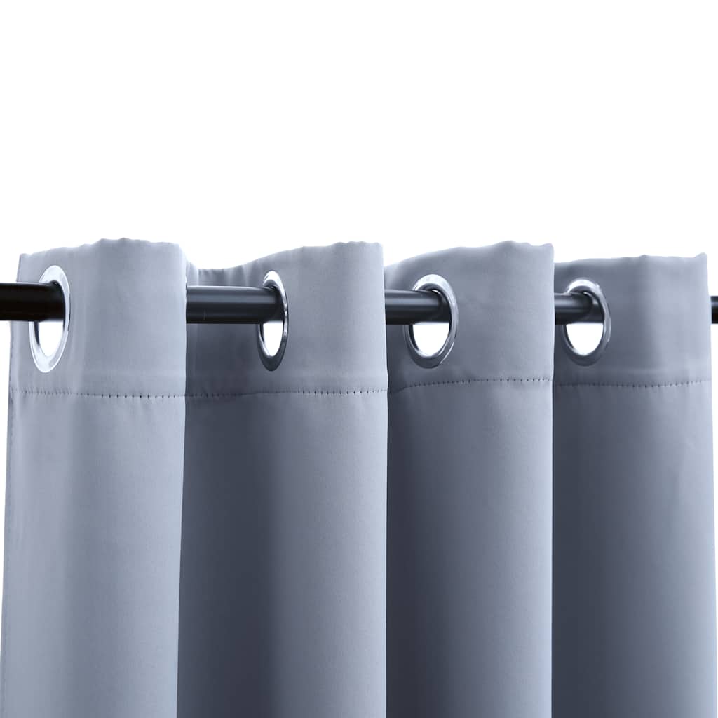 Vidaxl Vorhang Blackout mit Metallringen 2 ST 140x175 cm Grau