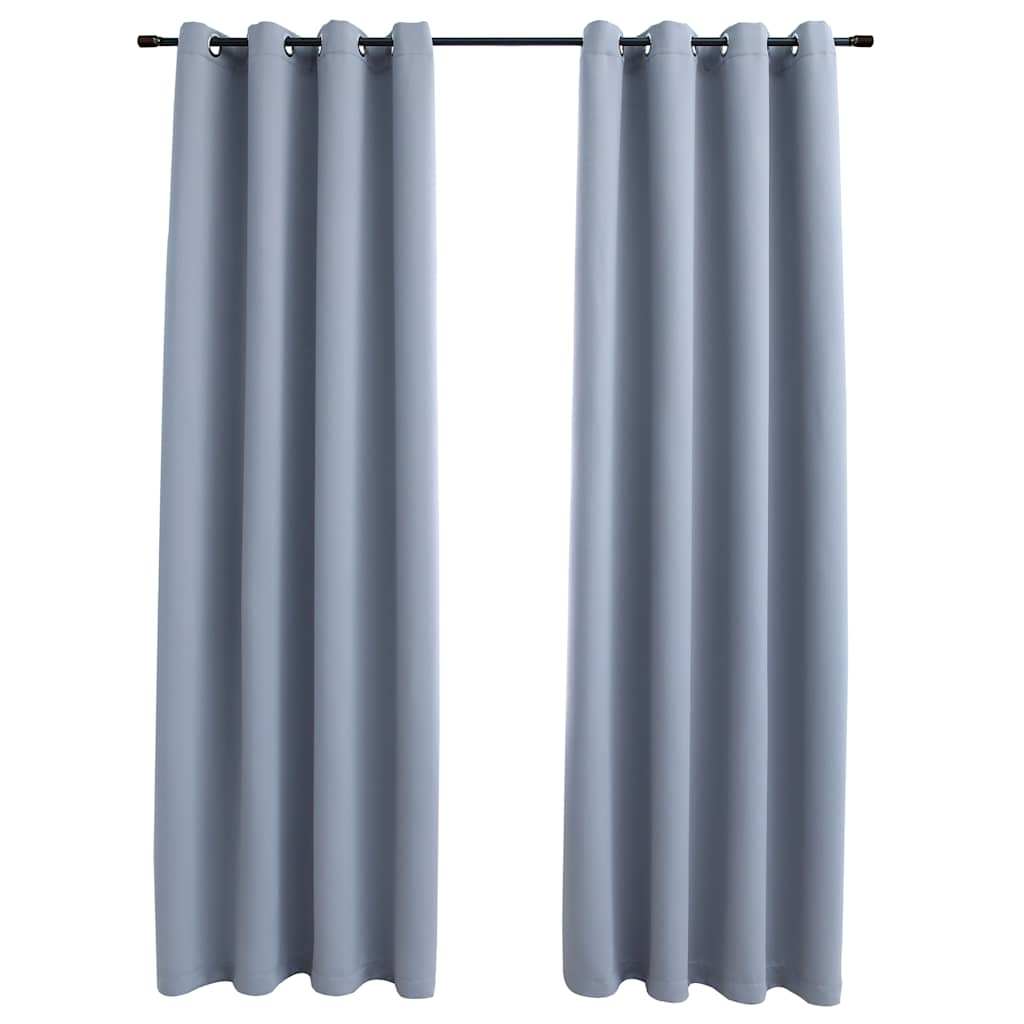 Vidaxl Curtain Damning with metal rings 2 st 140x225 cm gray