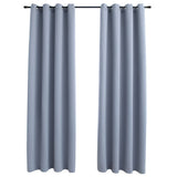 Vidaxl Vorhang Blackout mit Metallringen 2 ST 140x245 cm Grau