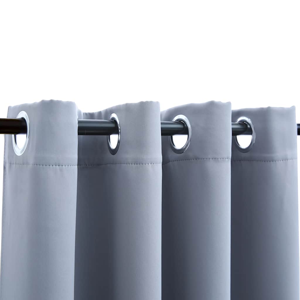 Vidaxl Curtain Blackout med metalringe 2 St 140x245 cm grå