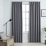 Cortinas de Vidaxl Blackout con ganchos 2 ST 140x175 cm Gray