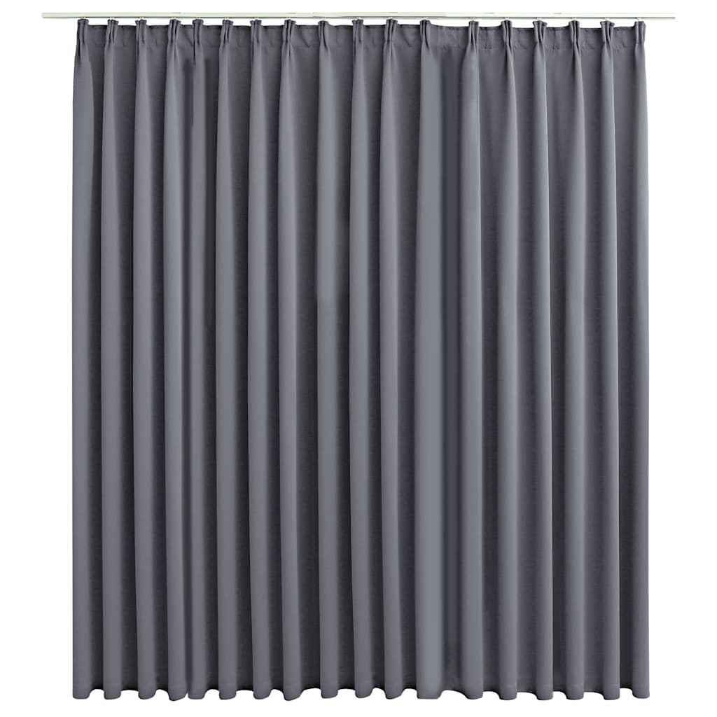 Vidaxl Curtain Blackout med kroge 290x245 cm grå