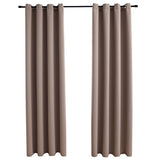 Vidaxl zavesa prekleta s kovinskimi obroči 2 St 140x175 cm Taupe