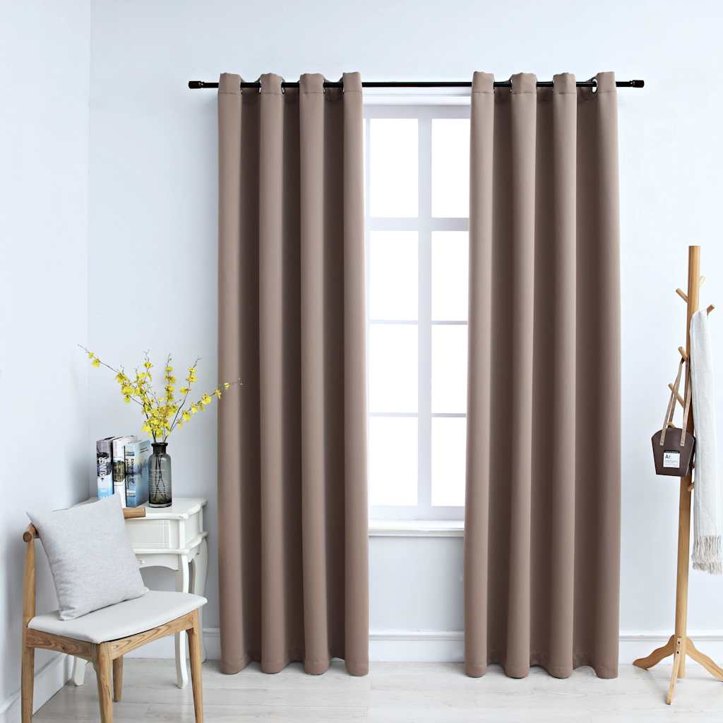 Vidaxl gardin fordømmet med metalringe 2 St 140x175 cm taupe