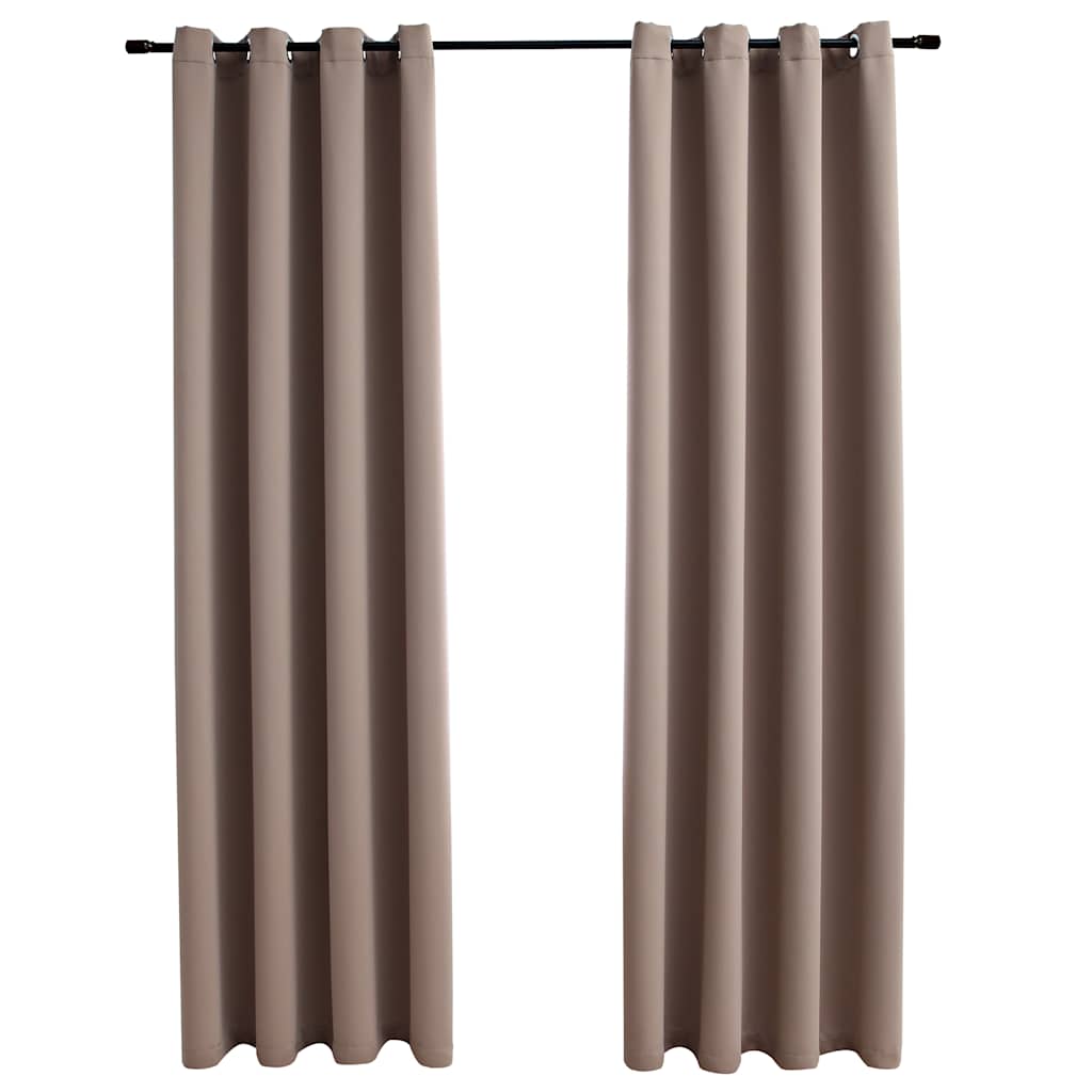 Vidaxl -Vorhang verdammt mit Metallringen 2 ST 140x225 cm Taupe