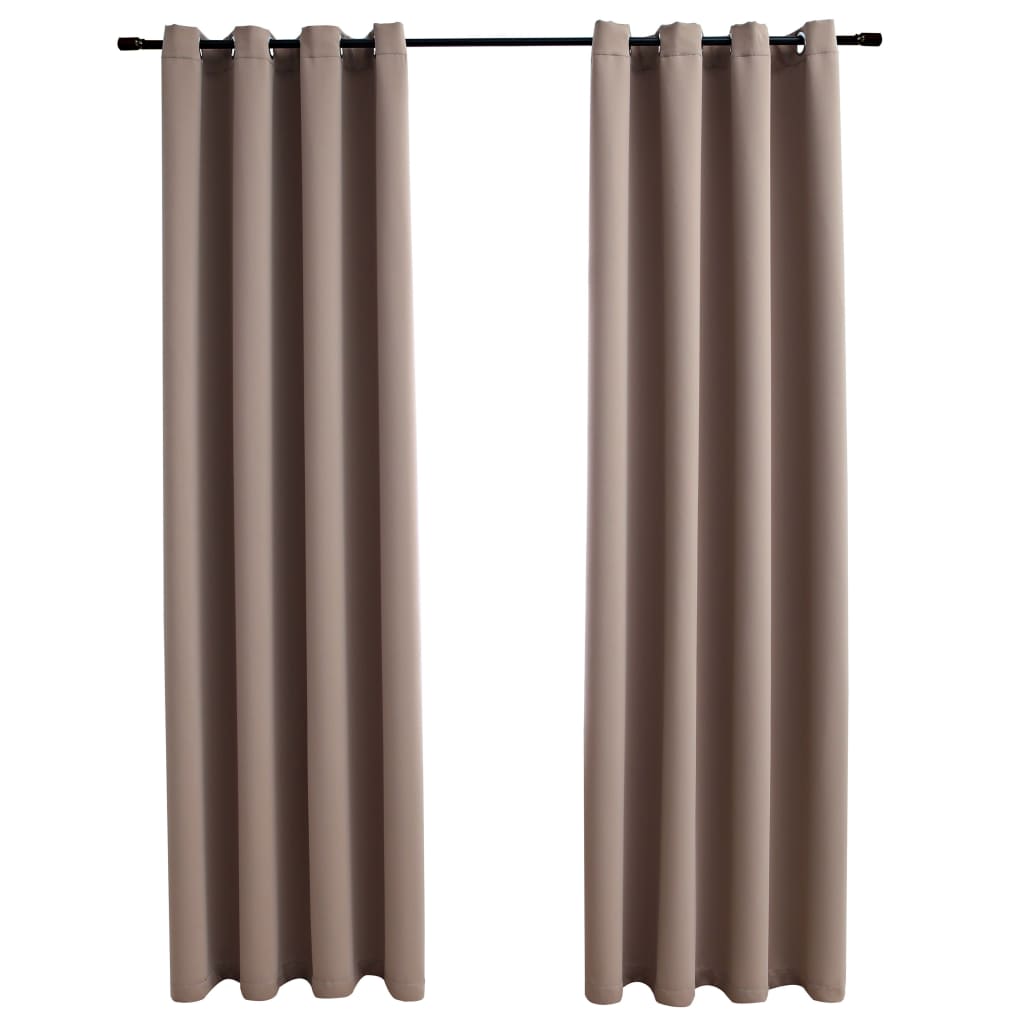 Cortina Vidaxl condenado con anillos de metal 2 ST 140x245 CM Taupe