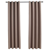 Bidaxl gardin fördömande med metallringar 2 st 140x245 cm taupe