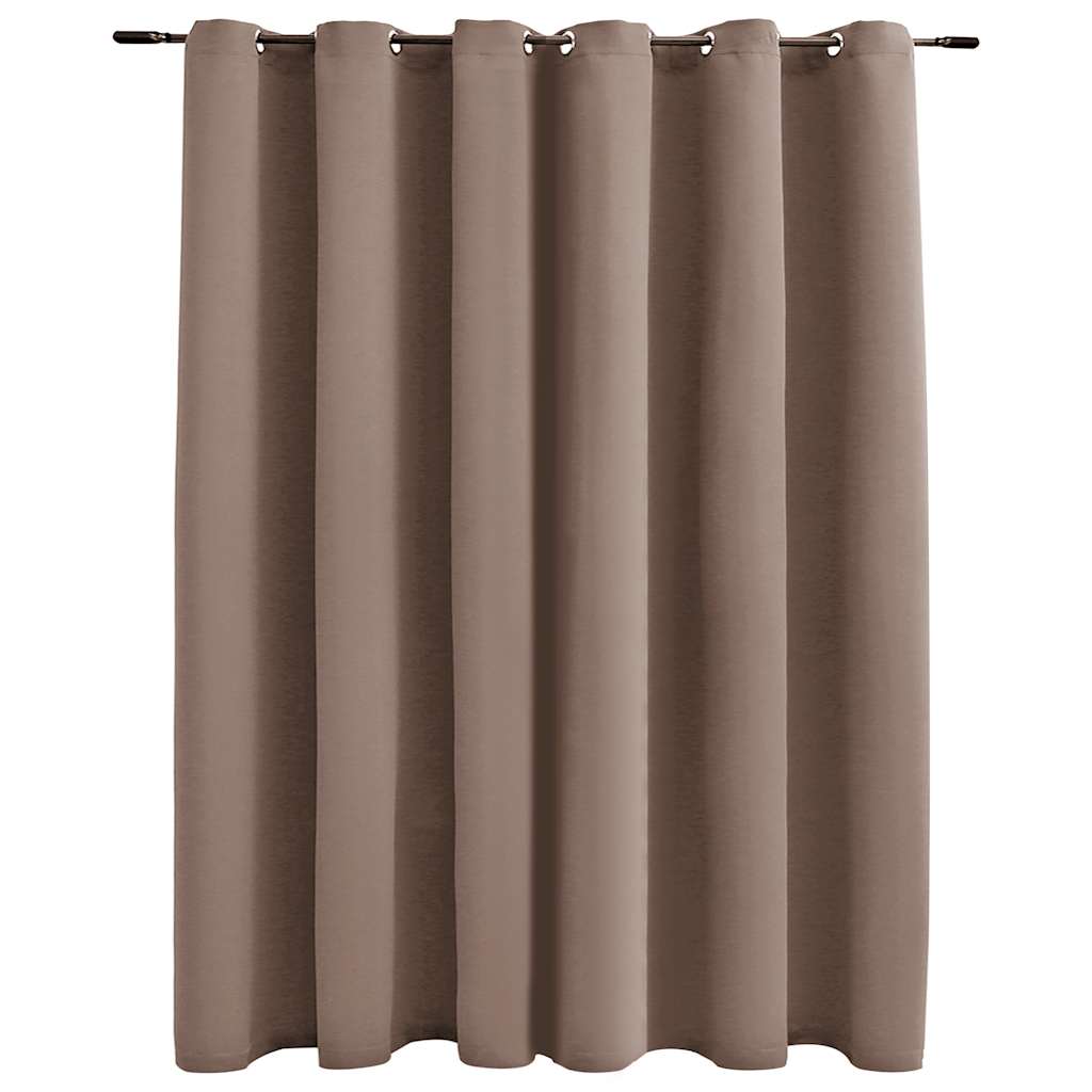 Vidaxl zavesa prekleta s kovinskimi obroči 290x245 cm taupe