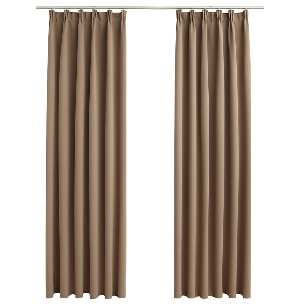 VidaXL Curtains blackout with hooks 2 pcs 140x175 cm Taupe