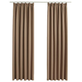 VidaXL Curtains blackout with hooks 2 pcs 140x175 cm Taupe