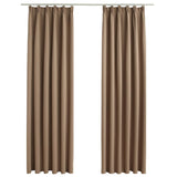 VIDAXL -Vorhänge Blackout mit Haken 2 ST 140x225 cm Taupe