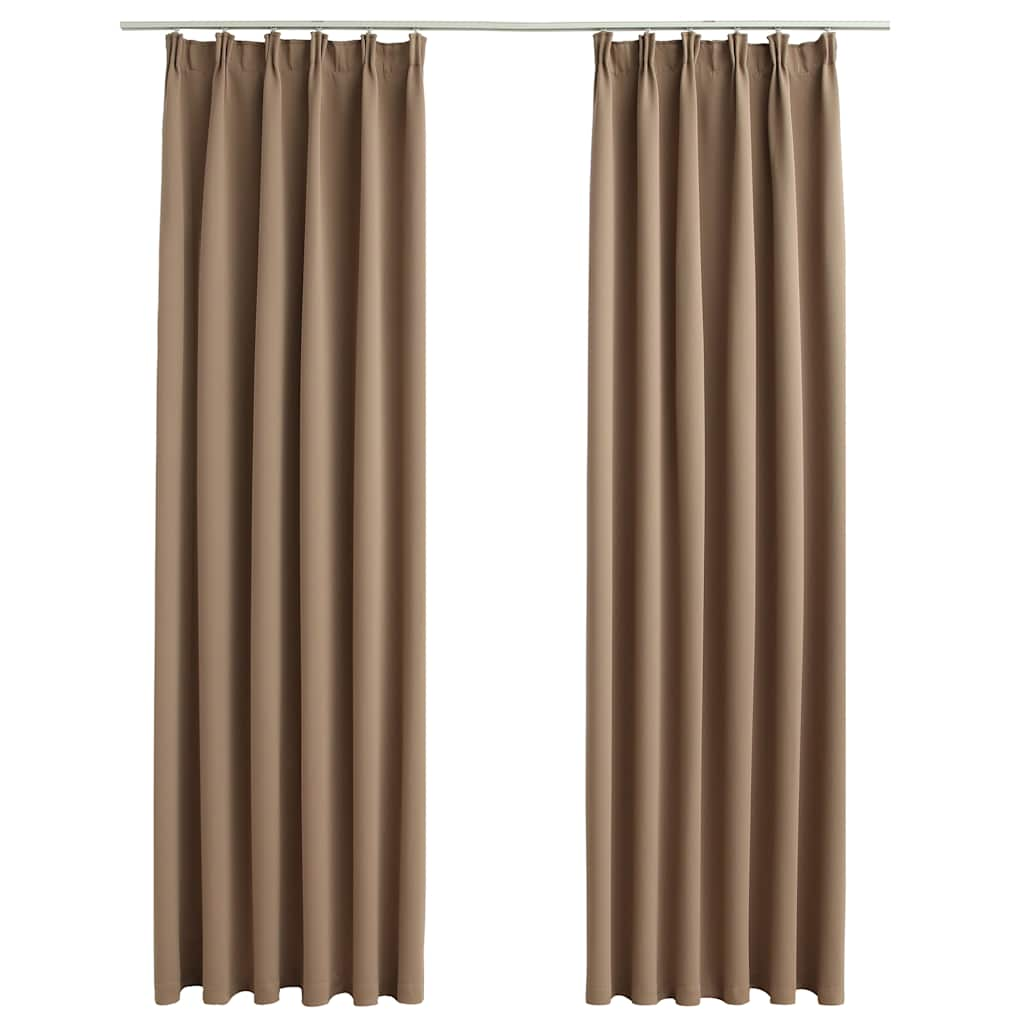 Vidaxl gordijnen verduisterend met haken 2 st 140x245 cm taupe