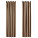 Vidaxl curtains blackout with hooks 2 st 140x245 cm taupe