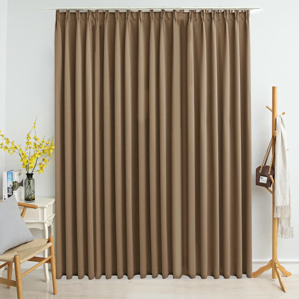 Blackout de cortina de Vidaxl con ganchos 290x245 cm Taupe