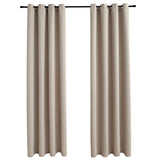 Bidaxl -gardin fördömande med metallringar 2 st 140x175 cm beige