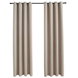 Vidaxl -Vorhang verdammt mit Metallringen 2 ST 140x225 cm Beige