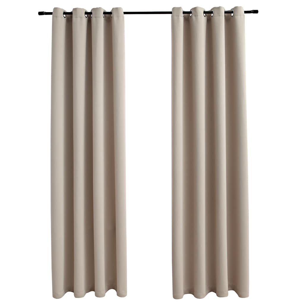 Vidaxl gordijn verduisterend met metalen ringen 2 st 140x245 cm beige