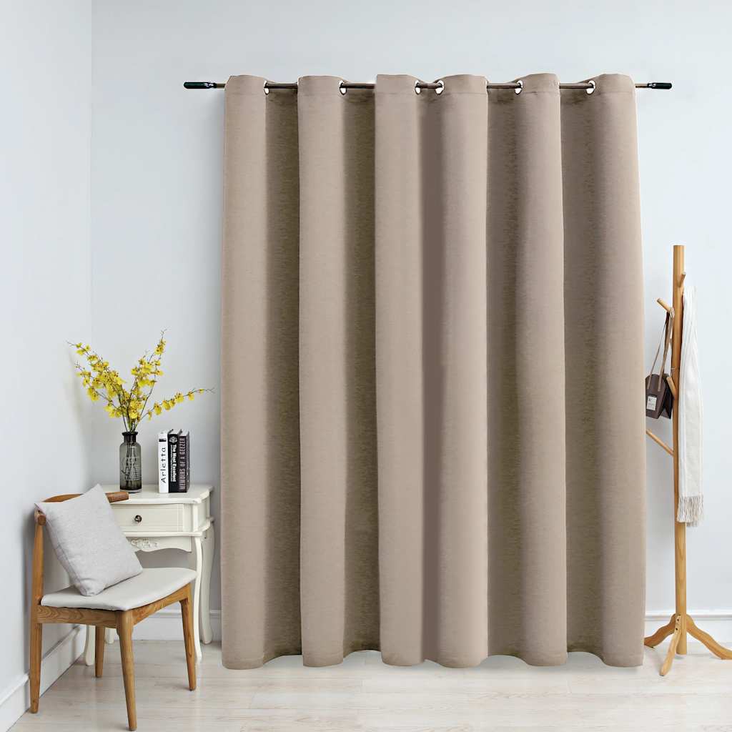 Vidaxl gardin fordømmet med metalringe 290x245 cm beige