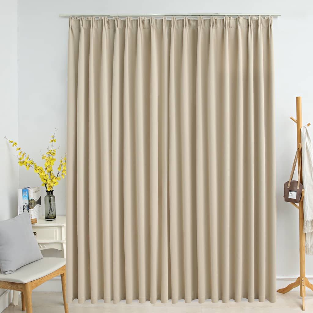 Blackout di tenda Vidaxl con ganci 290x245 cm beige