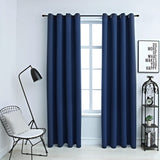 Rideau vidaxl accablant avec des anneaux métalliques 2 st 140x245 cm bleu