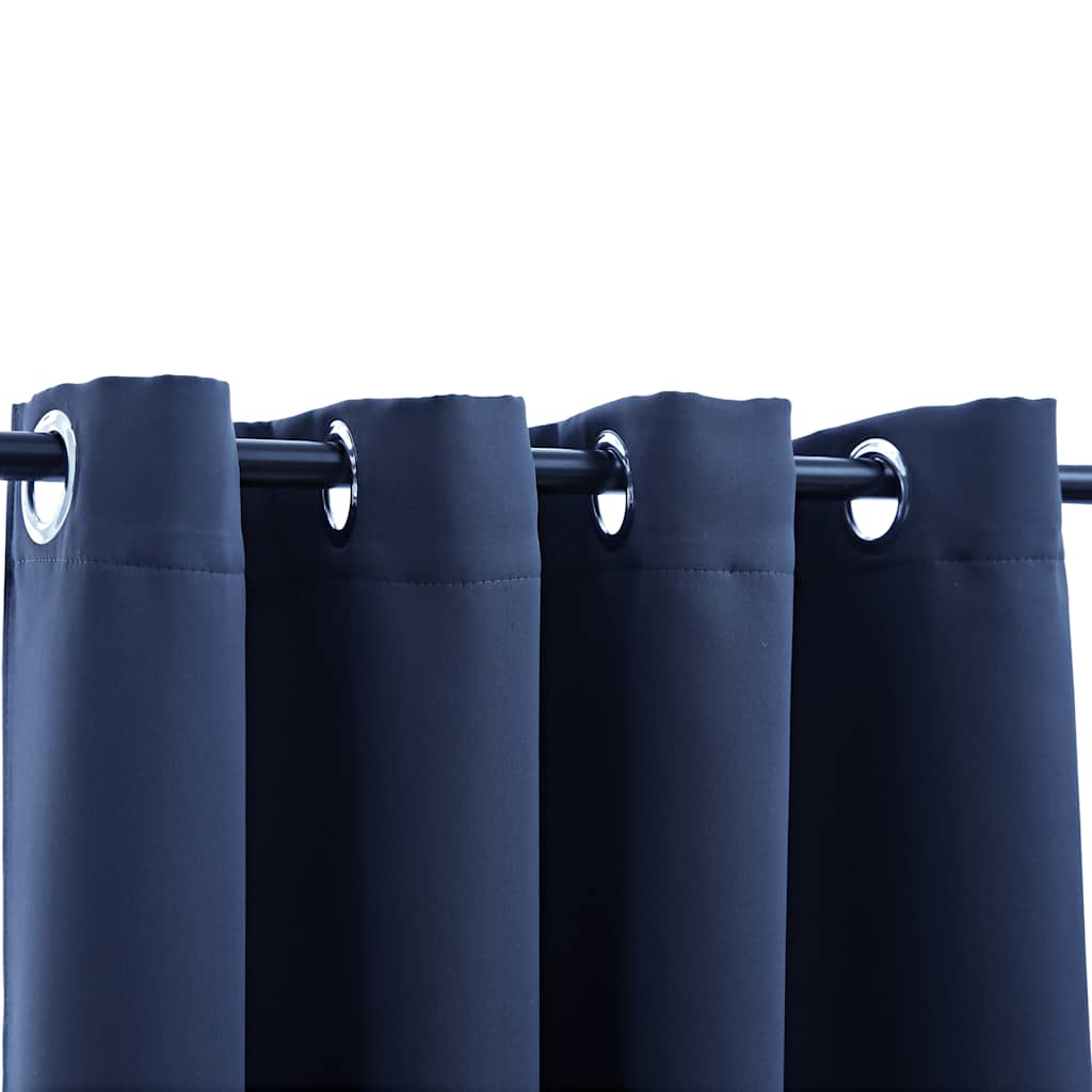 Vidaxl -Vorhang verdammt mit Metallringen 290x245 cm blau