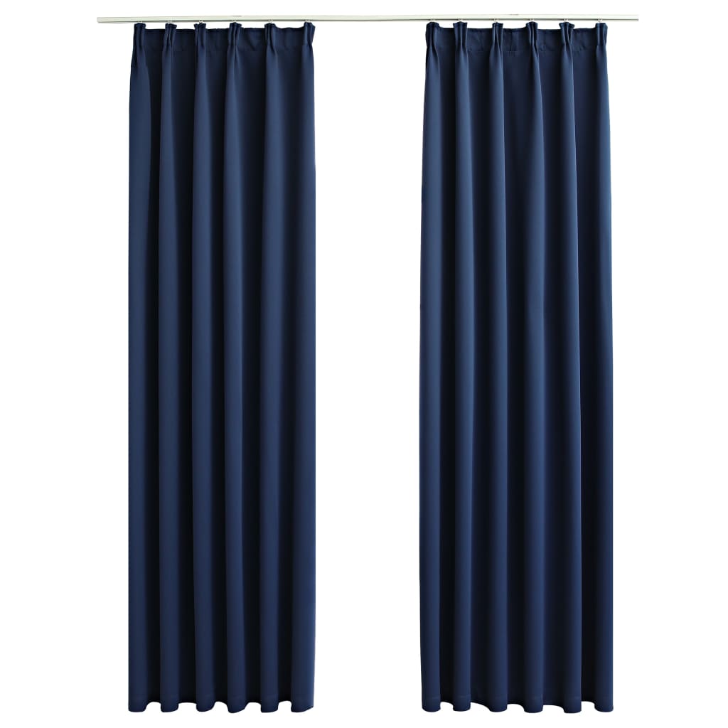 VIDAXL -Vorhänge Blackout mit Haken 2 PCs 140x245 cm blau