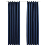 Vidaxl gordijnen verduisterend met haken 2 st 140x245 cm blauw