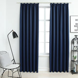 VIDAXL -Vorhänge Blackout mit Haken 2 PCs 140x245 cm blau