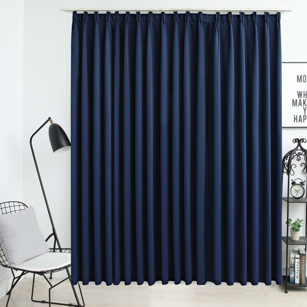 Vidaxl Cortina condenada con ganchos 290x245 cm azul