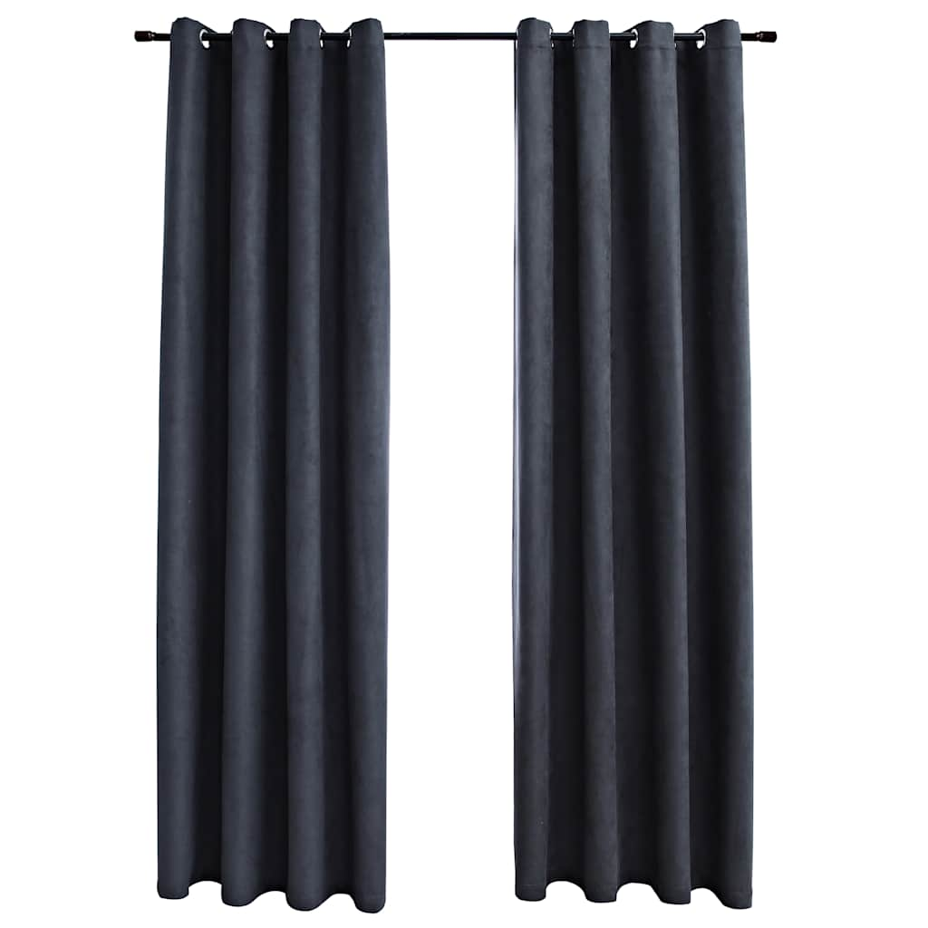 Vidaxl -gardiner Blackout med ringar 2 ST 140x225 cm Anthracite