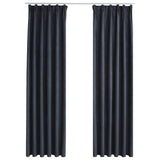 VIDAXL -Vorhänge Blackout mit Haken 2 PCs 140x175 cm Anthrazit