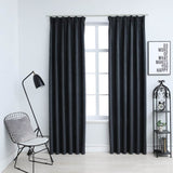 VIDAXL -Vorhänge Blackout mit Haken 2 PCs 140x175 cm Anthrazit