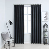 Vidaxl -gardiner Blackout med krokar 2 st 140x175 cm Anthracite