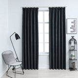 VIDAXL -Vorhänge Blackout mit Haken 2 ST 140x245 cm Anthrazit