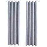 Vidaxl Curtain blackout with metal rings 2 st 140x245 cm gray