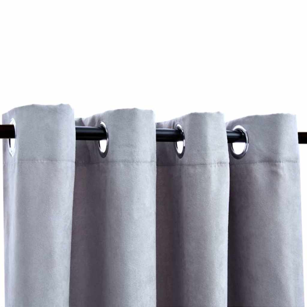 Vidaxl Curtain blackout with metal rings 2 st 140x245 cm gray