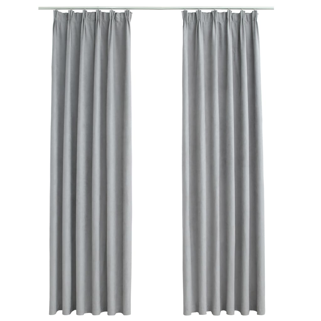 VIDAXL -Vorhänge Blackout mit Haken 2 PCs 140x245 cm grau