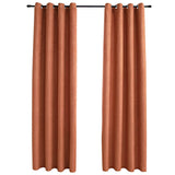 Vidaxl Vorhänge Blackout mit Ringen 2 ST 140x245 cm Rostfarbe