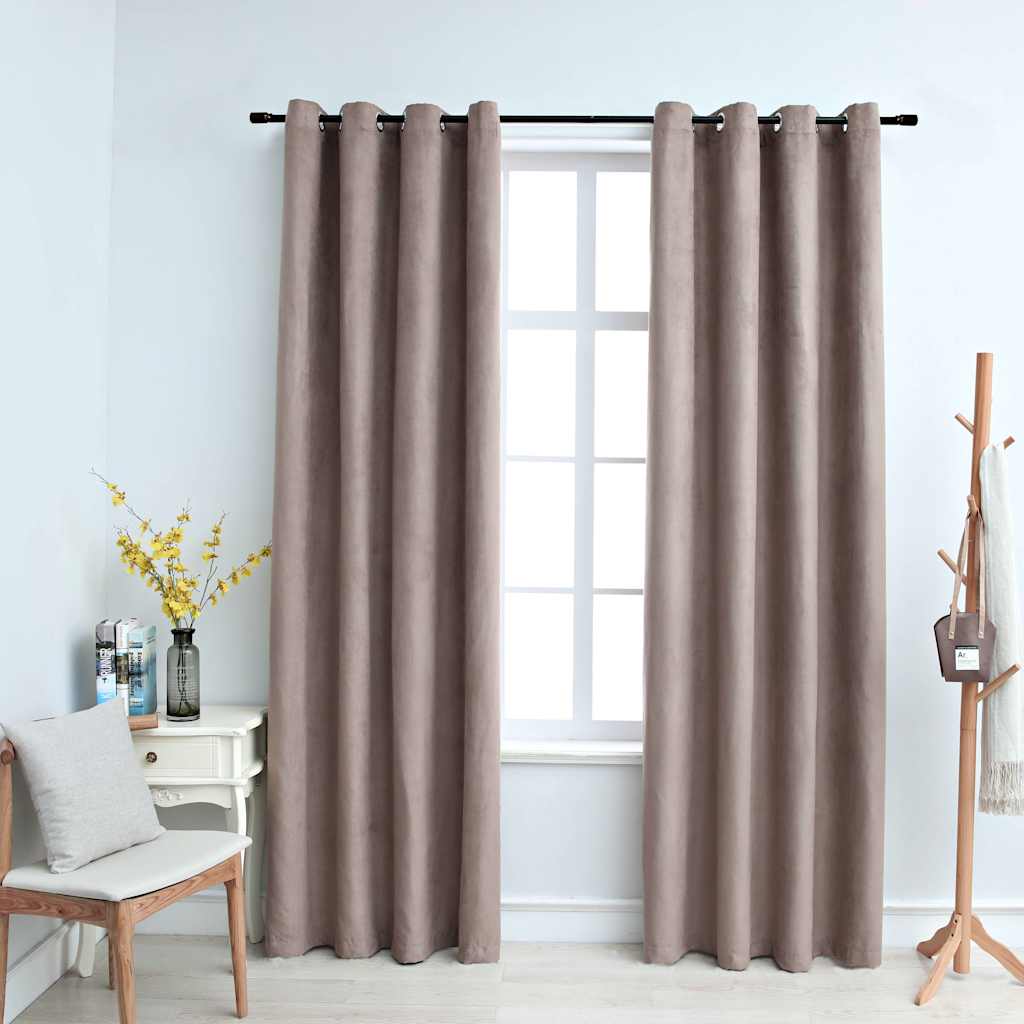 Kurtyna vidaxl potępiająca metalowe pierścienie 2 ST 140x225 cm Taupe