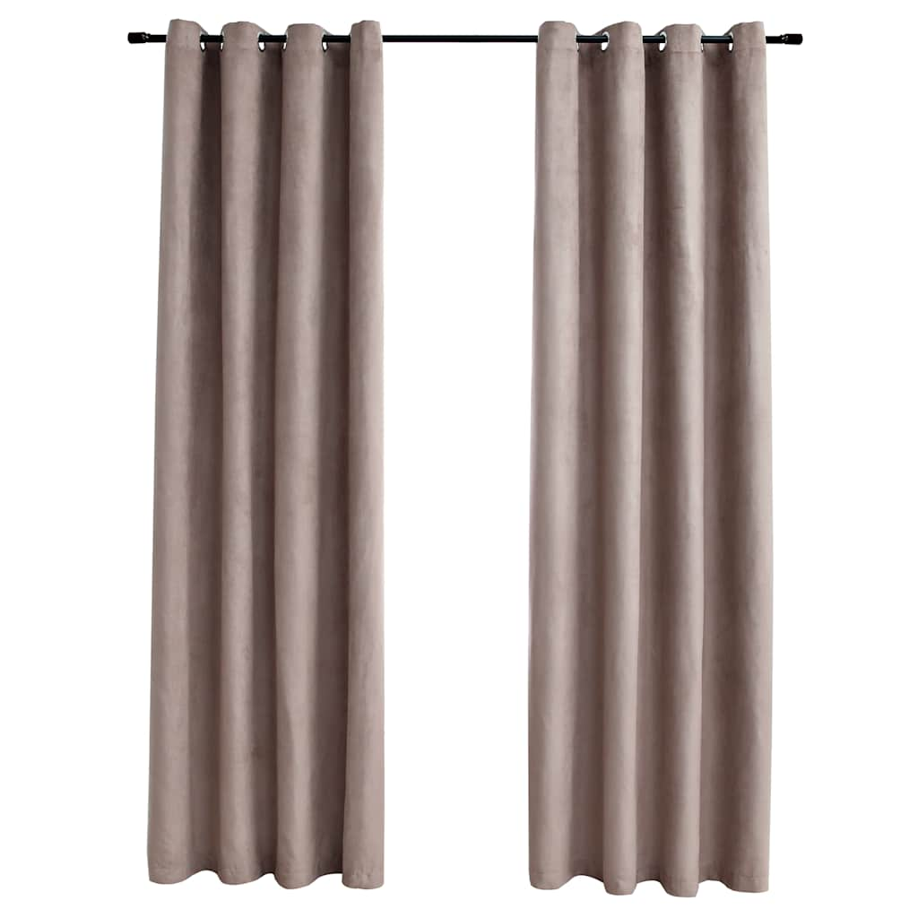 Bidaxl gardin fördömande med metallringar 2 st 140x245 cm taupe