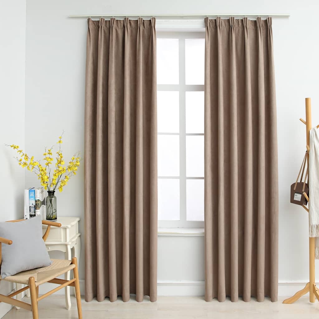 Vidaxl záclony výpadky s háčky 2 st 140x245 cm taupe