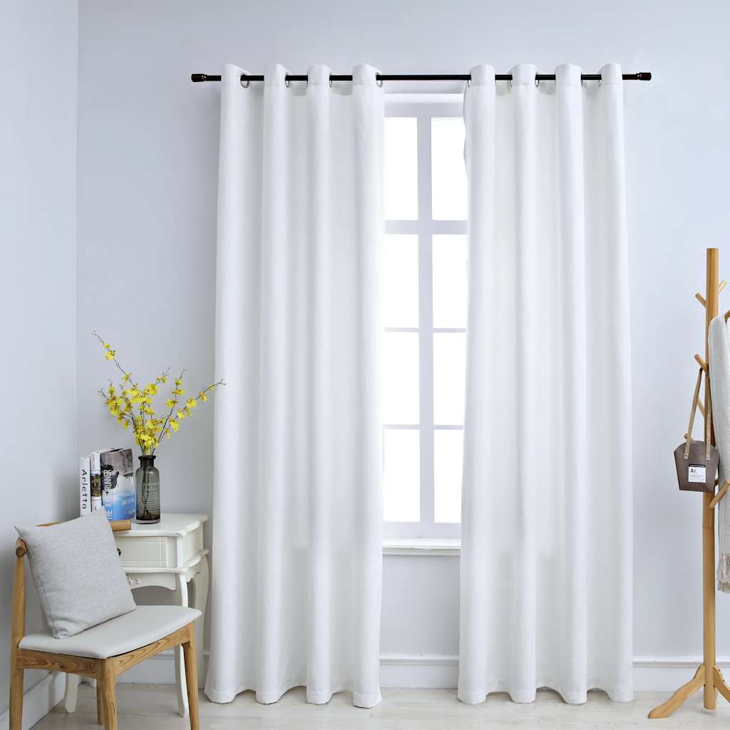 Vidaxl -gardiner Blackout med ringar 2 ST 140x245 cm trasig vit