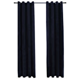Vidaxl Vorhang Blackout mit Ringen 2 ST 140x225 cm Samt schwarz