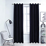 Vidaxl zavese Blackout z obroči 2 St 140x225 cm Velvet Black