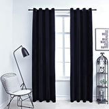 Vidaxl Vorhang Blackout mit Ringen 2 ST 140x245 cm Samt schwarz