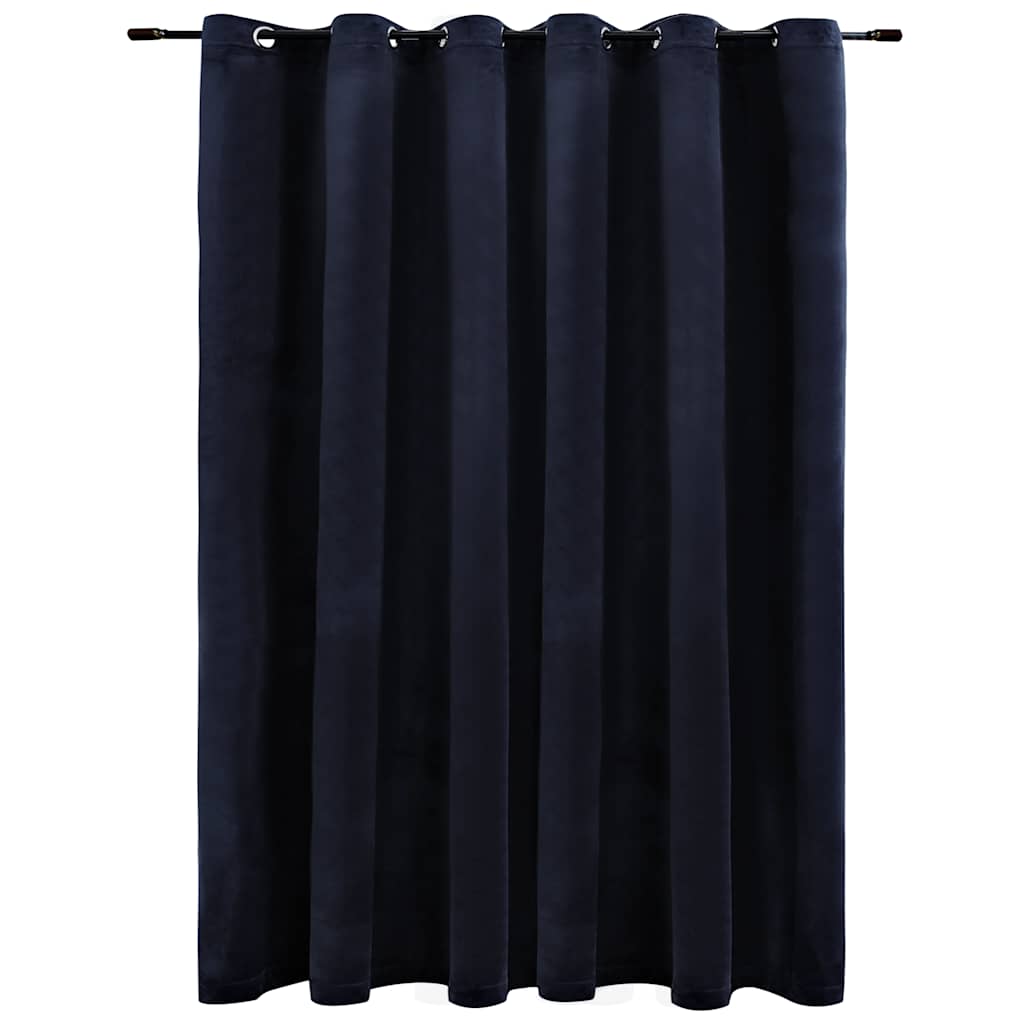 Bidaxl gardin blackout med ringar 290x245 cm sammet svart