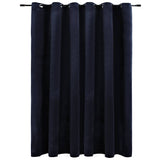 Vidaxl Curtain Blackout s prsteny 290x245 cm Velvet Black